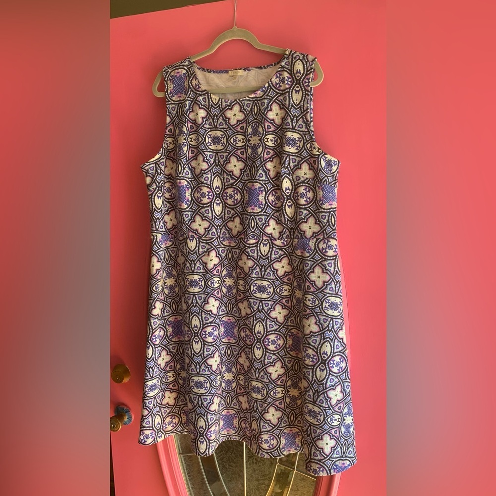 Talbots Sz 18W Dress. Pinks blues purples